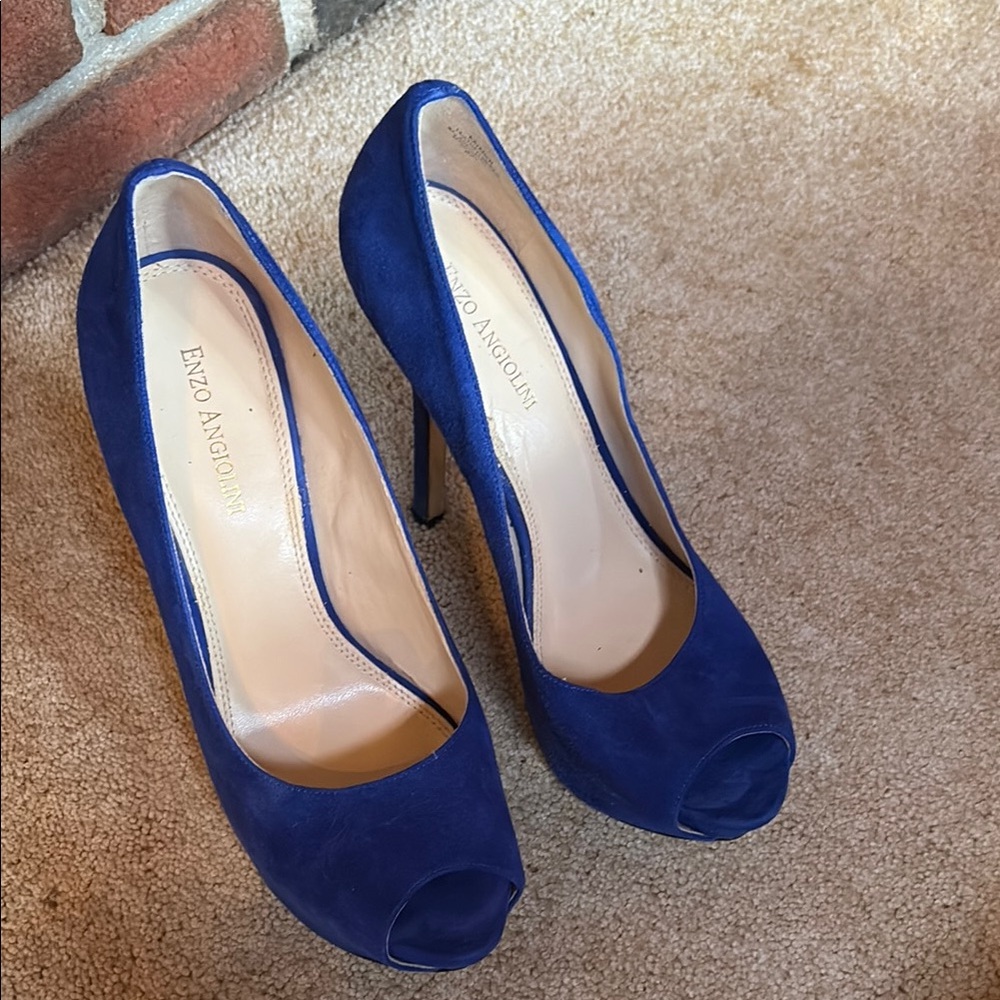 Enzo Angiolini Royal Blue Suede Heels